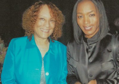 Iqua Colson and Angela Bassett at the Cicely L. Tyson School opening