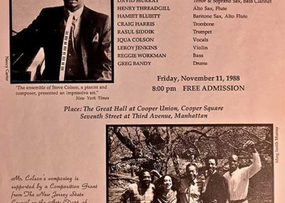 Programme for a concert at the Great Hall, Cooper Union