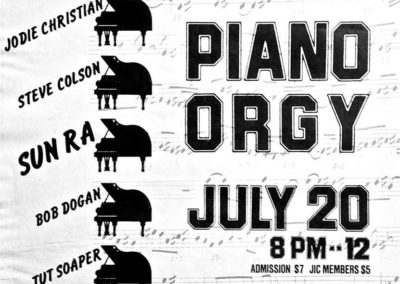 Poster: Piano Orgy, 20 July, Blackstone Hotel, Chicago, with Sun Ra and Steve Colson