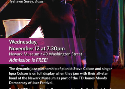 NJPAC flyer: Steve and Iqua Colson, 40 Years in the Moment