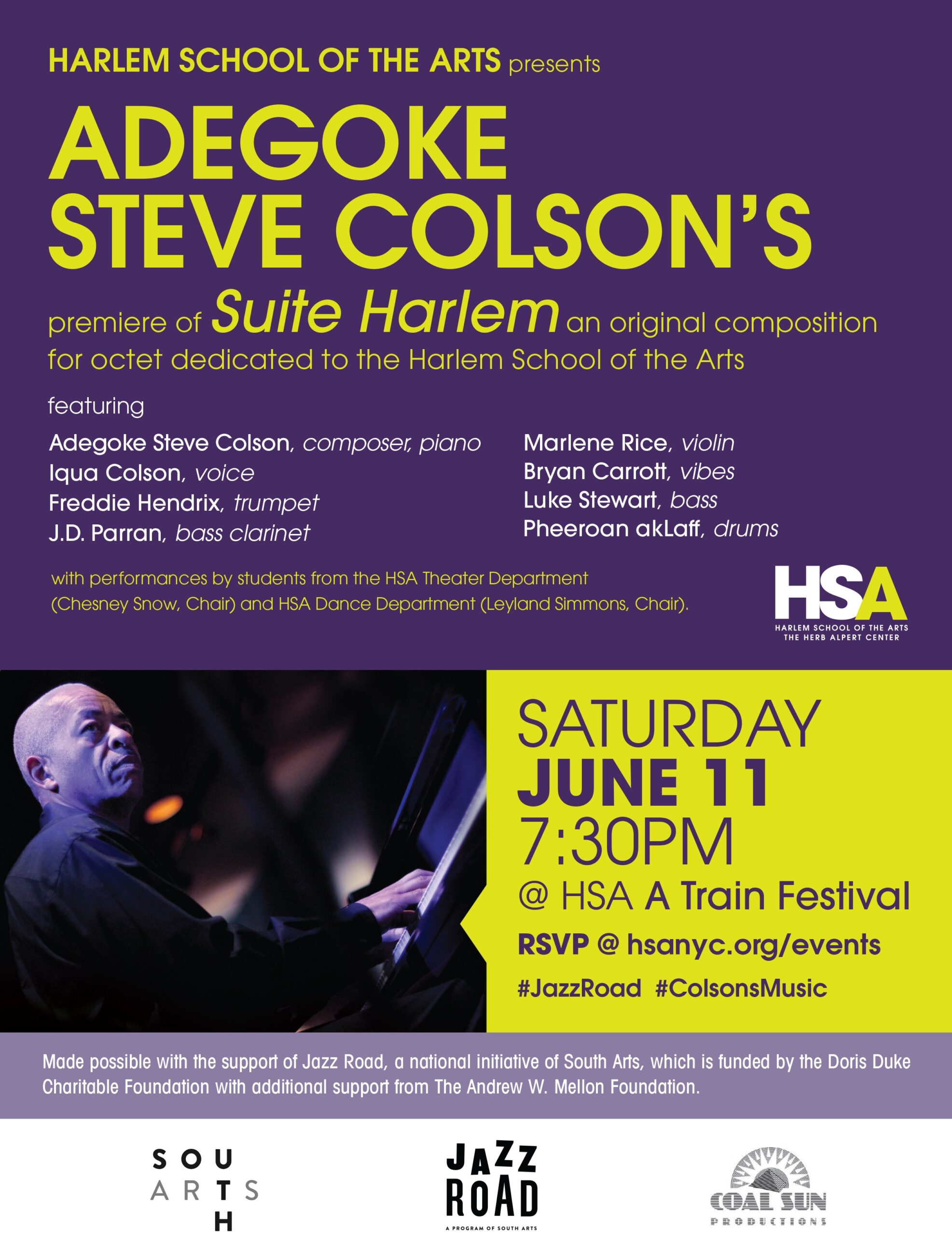 HSA presents the premiere of Adegoke Steve Colson’s Suite Harlem