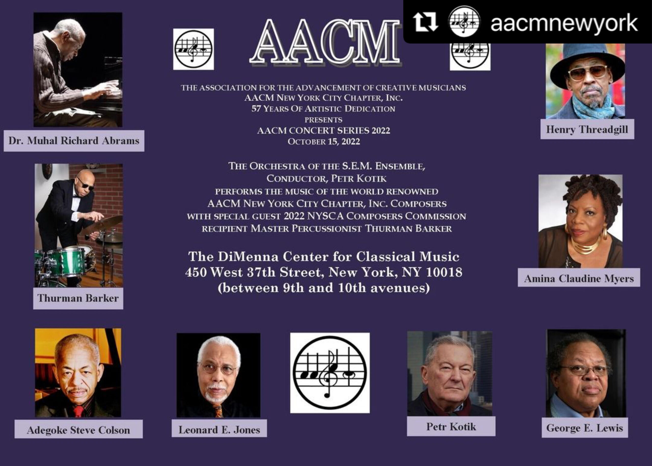 SEM Orchestra Conductor Petr Kotik performs music of the AACM NYC Composers